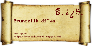 Brunczlik Éva névjegykártya